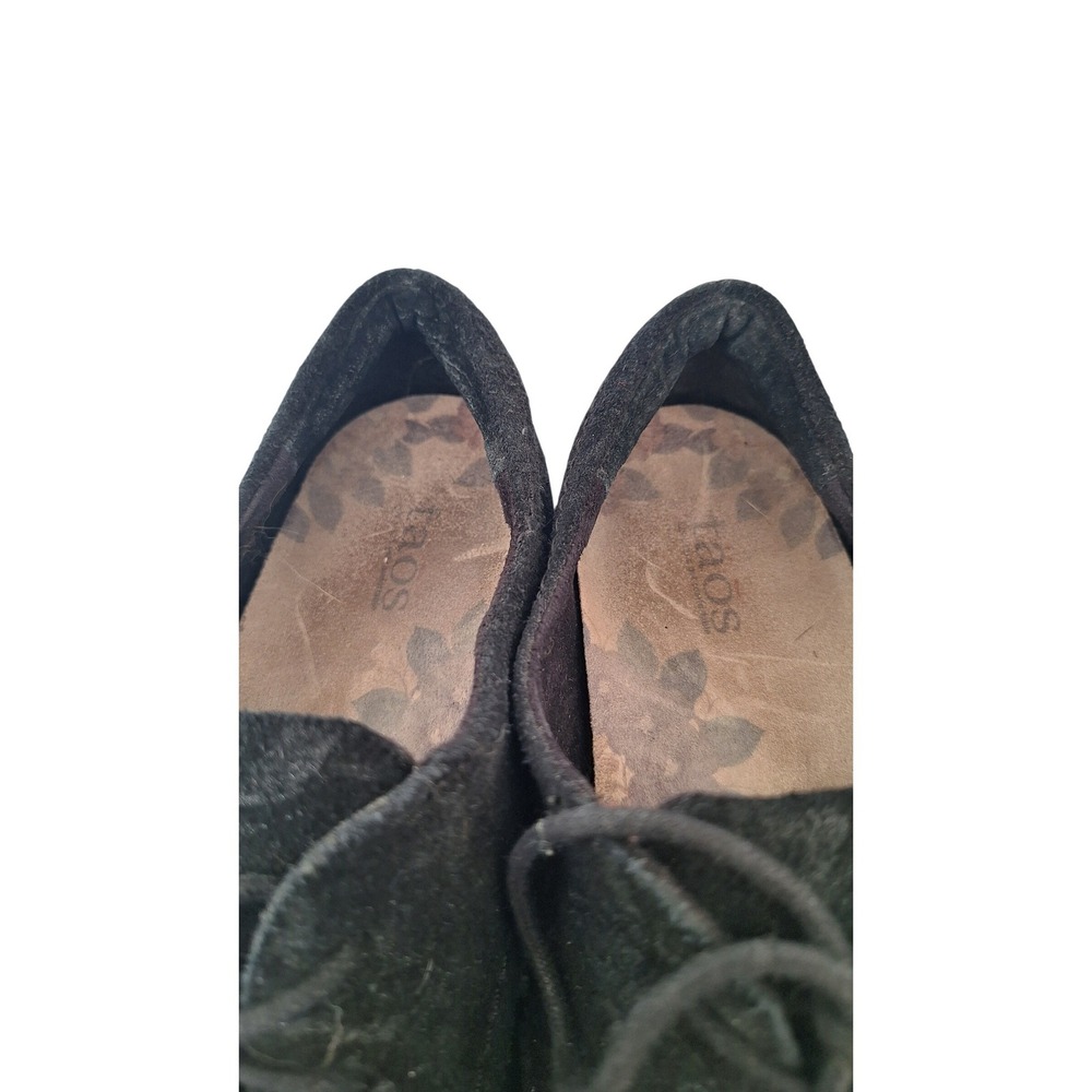 TAOS‎ 'Cobbler' Black Suede Metallic Floral Print Oxfords Shoes Women's Sz. 9 - Picture 6 of 10